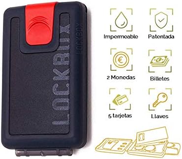 LOCKBOX Cartera Unisex de Silicona para Deporte, impermeable, con compartimentos para monedas, billetes, tarjetas, y llaves.