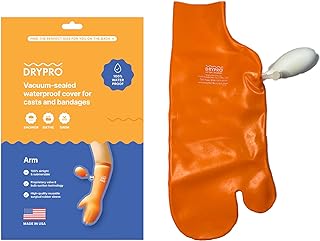 Protector escayola brazo medio altura impermeable Drypro naranja para adultos y niños.